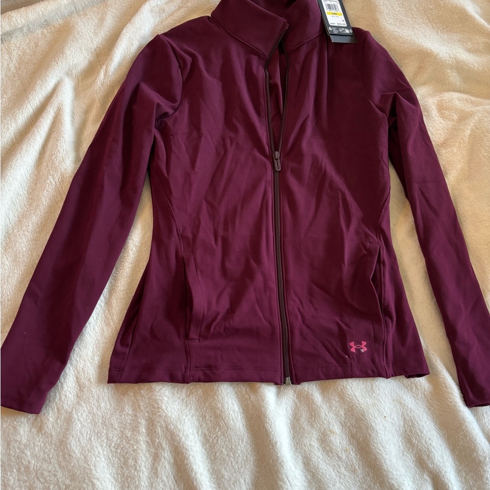 Under Armour Women's Maroon Full-Zip Bomber Jacket
